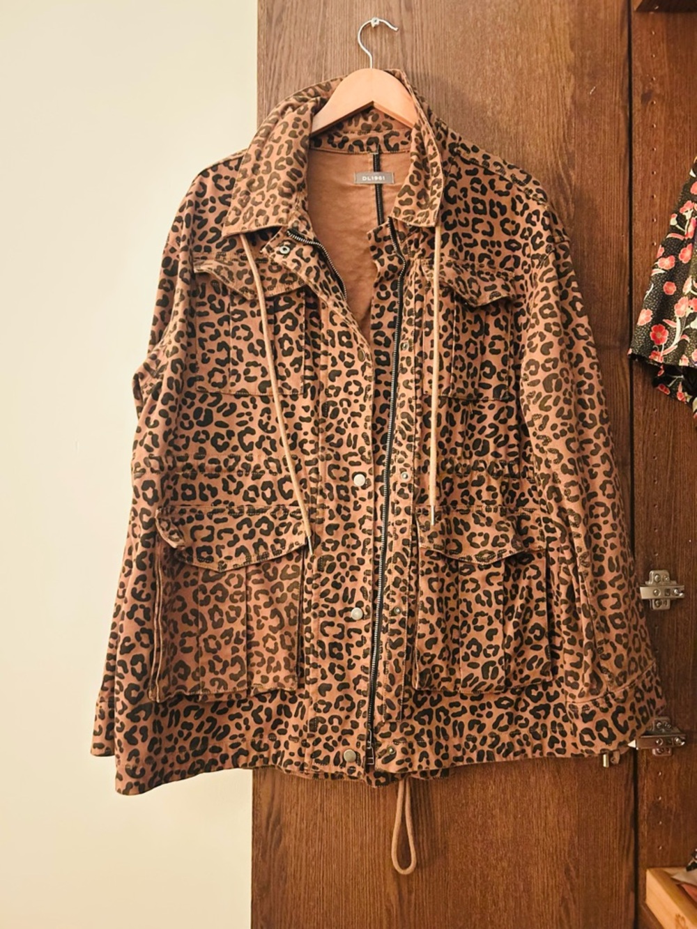 DL1961 - Anthropologie Leopard-Print Utility Jacket - Tan and Black